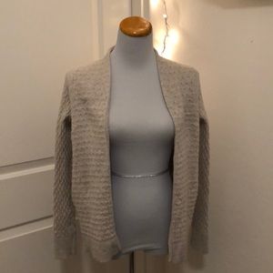 Ann Taylor loft light khaki knit open sweater S